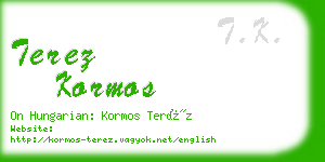 terez kormos business card